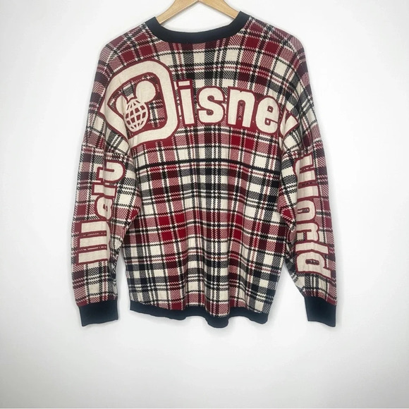 Disney Spirit Jersey - Holiday Mickey Plaid Sweater - LARGE - Picture 4 of 4